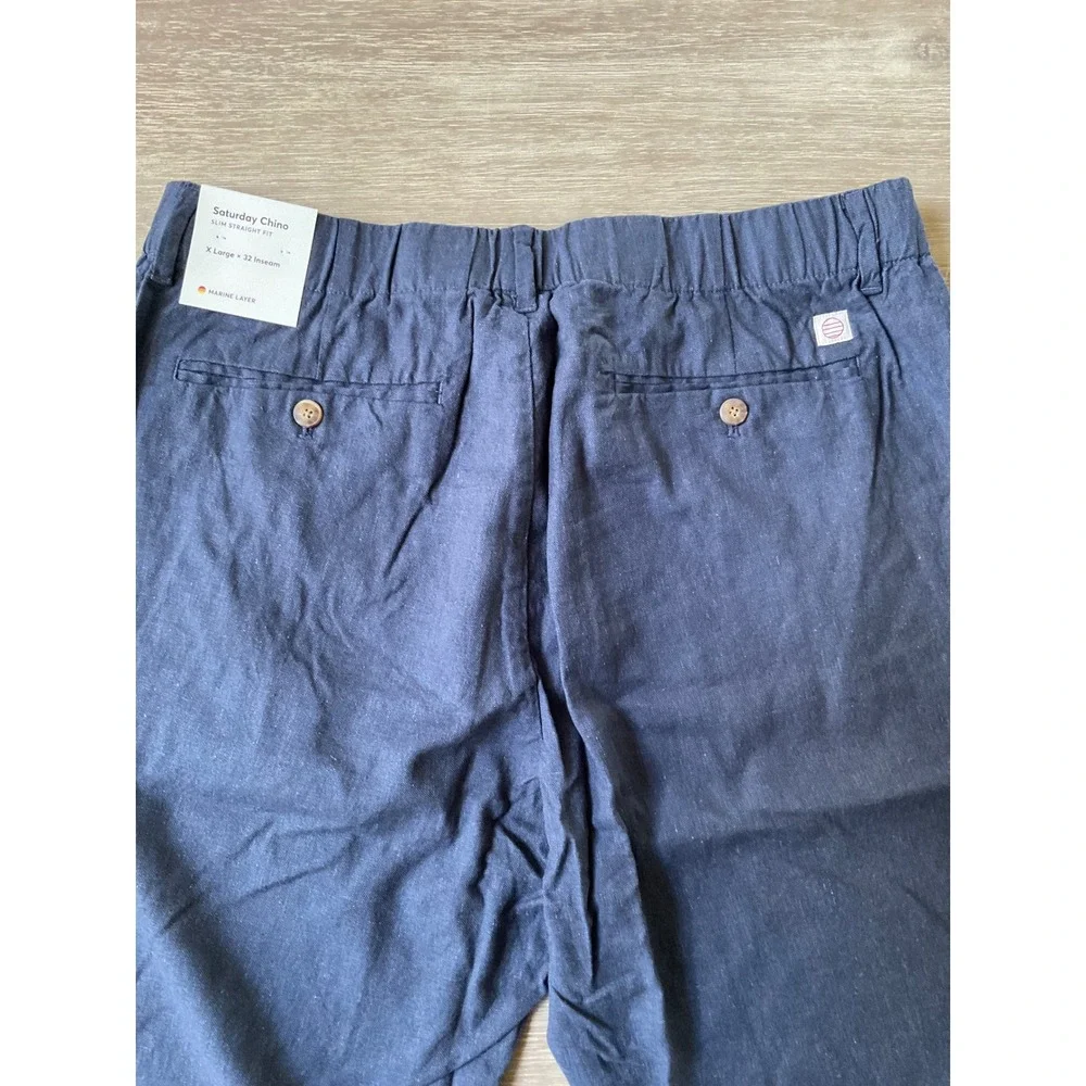 Marine Layer Saturday‎ Hemp Chino Navy Size XL x 32 New With Tags